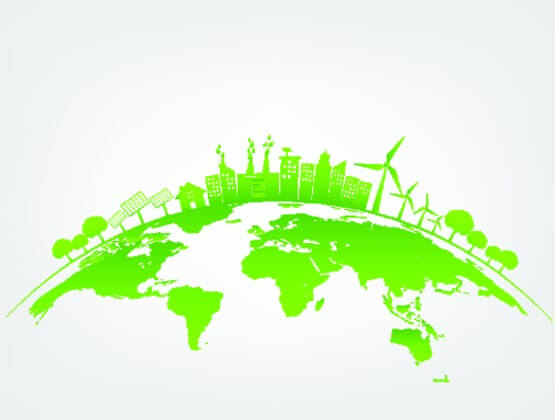 Image depicting a green sustainable earth