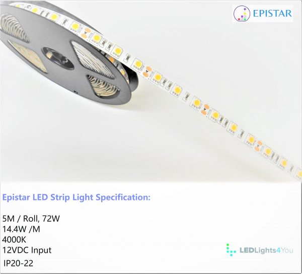 72W LED Strip light 5050 5m 300led