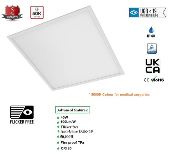40W LED Panel 600x600 4200Lumen 5 Year Warranty