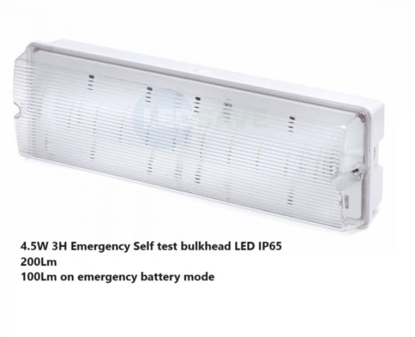 4.5W LED Self Test 3 hour Emergency Bulkhead light 4 Year Warranty - Image 2